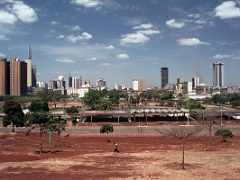 06A Looking Down At Uhuru Park and Dam With Brown Nyayo House On Left, Round Kenyatta Centre, Times Tower On Right In Nairobi Kenya In October 2000